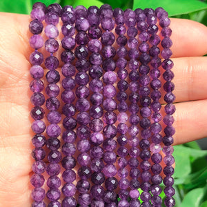 Purple Crystal Faceted Stone Beads for Jewelry Making 15''