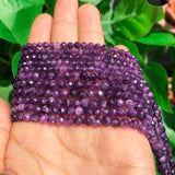 Purple Crystal Faceted Stone Beads for Jewelry Making 15''