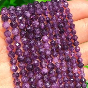 Purple Crystal Faceted Stone Beads for Jewelry Making 15''