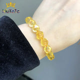 Yellow Quartz Citrine Faceted Stone Beads 15''