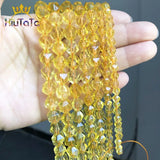 Yellow Quartz Citrine Faceted Stone Beads 15''