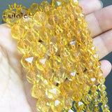 Yellow Quartz Citrine Faceted Stone Beads 15''