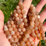 Faceted Sunstone Gemstone Beads 6/8mm 7.5''