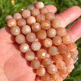Faceted Sunstone Gemstone Beads 6/8mm 7.5''