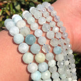 Faceted Sunstone Gemstone Beads 6/8mm 7.5''