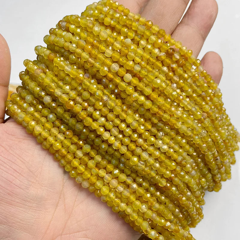 4mm Natural Faceted Sunstone Tiger Eye Jaspers Agates Beads 15''