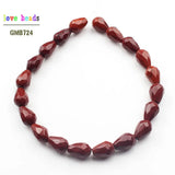 Faceted Tear Drop Stone Beads Aventurine Tiger Eye Red Jaspers 8*10mm 20pcs