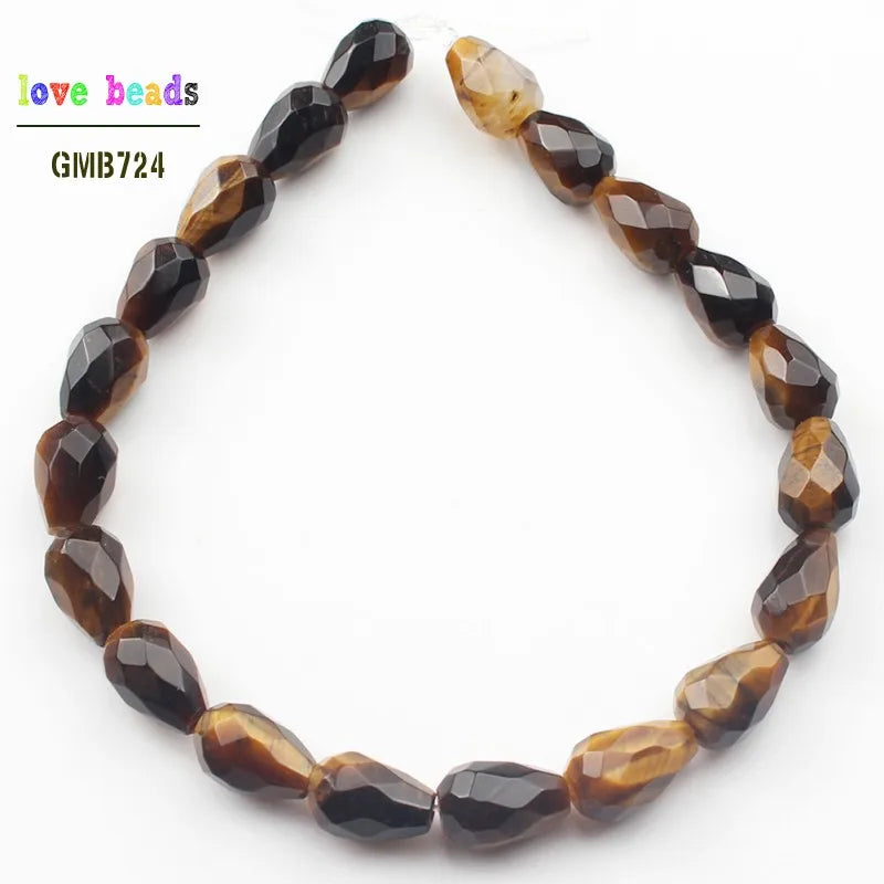 Faceted Tear Drop Stone Beads Aventurine Tiger Eye Red Jaspers 8*10mm 20pcs