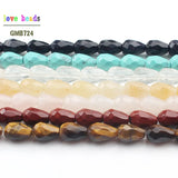 Faceted Tear Drop Stone Beads Aventurine Tiger Eye Red Jaspers 8*10mm 20pcs