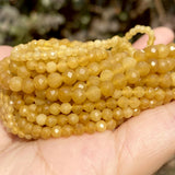 Faceted Topazs Round Loose Spacer Stone Beads 2 3 4mm