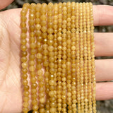 Faceted Topazs Round Loose Spacer Stone Beads 2 3 4mm