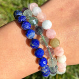 Faceted Tourmaline Round Gemstone Beads 6/8mm 7.5''