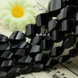 Faceted Twist Olivary Agate Beads 15'' Jewelry Making DIY Trinket