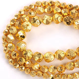 Faceted Volcanic Stone Copper Hematite Beads 6/8/10mm