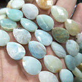 Faceted Water Drop Amazonite Loose Stone Beads 13*18mm