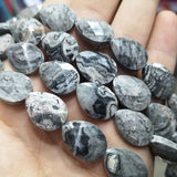 Natural Water Drop Scenery Map Stone Beads 13*18mm