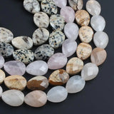 Faceted Water Drop Stone Beads Jades Tiger Eye Howlite 11pcs