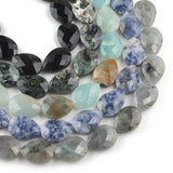 Faceted Water Drop Stone Beads Jades Tiger Eye Howlite 11pcs