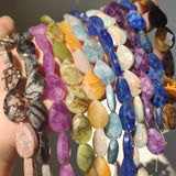Faceted Water Drop Stone Beads Jades Tiger Eye Howlite 11pcs