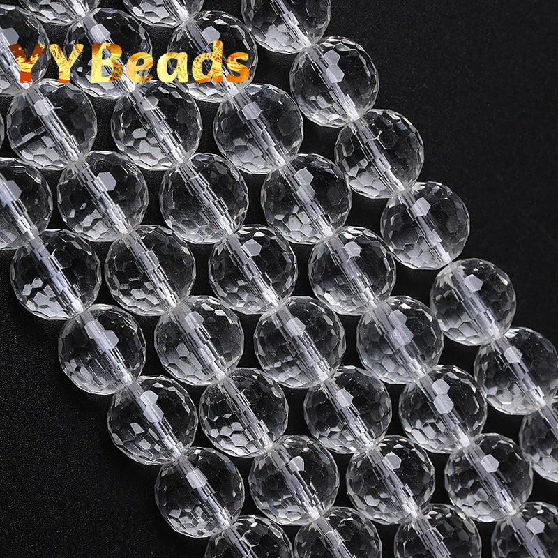12mm Faceted Clear Crystal Spacer Beads for Jewelry Making