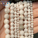 Faceted Turquoises Howlite Stone Round Beads for Jewelry Making DIY Bracelets