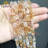 Yellow Citrine Quartz Stone Beads for Jewelry Making 7.5''