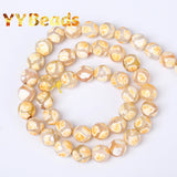 8mm Natural Faceted Yellow Dzi Agates Beads