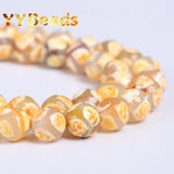 8mm Natural Faceted Yellow Dzi Agates Beads