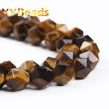 Faceted Yellow Tiger Eye Stone Beads 6-12mm for Jewelry Making