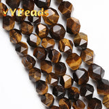 Faceted Yellow Tiger Eye Stone Beads 6-12mm for Jewelry Making