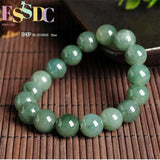 10mm Round Emerald Bead Bracelet Bangle Men Women Jewelry