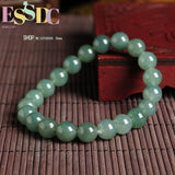 10mm Round Emerald Bead Bracelet Bangle Men Women Jewelry