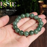 10mm Round Emerald Bead Bracelet Bangle Men Women Jewelry