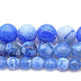 Natural Fire Agat Stone Chalcedony Smooth Round Beads 6 8 10 MM