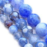 Natural Fire Agat Stone Chalcedony Smooth Round Beads 6 8 10 MM