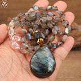 Labradorite Stone Drop Pendant Necklace for Women