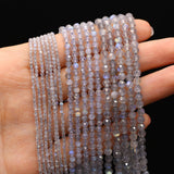 Natural Flash Labradorites Small Beads Faceted Stone Loose Spacer Beaded