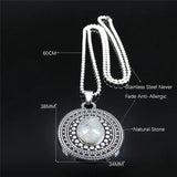 Flash Stone Stainless Steel Long Bohemia Chain Necklace Silver Jewelry