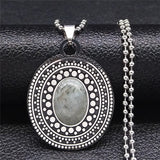 Flash Stone Stainless Steel Long Bohemia Chain Necklace Silver Jewelry