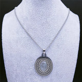 Flash Stone Stainless Steel Long Bohemia Chain Necklace Silver Jewelry