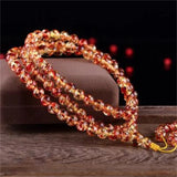 Natural Flower Amber Beeswax Bracelet 108 Beads 8mm for Women