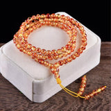 Natural Flower Amber Beeswax Bracelet 108 Beads 8mm for Women