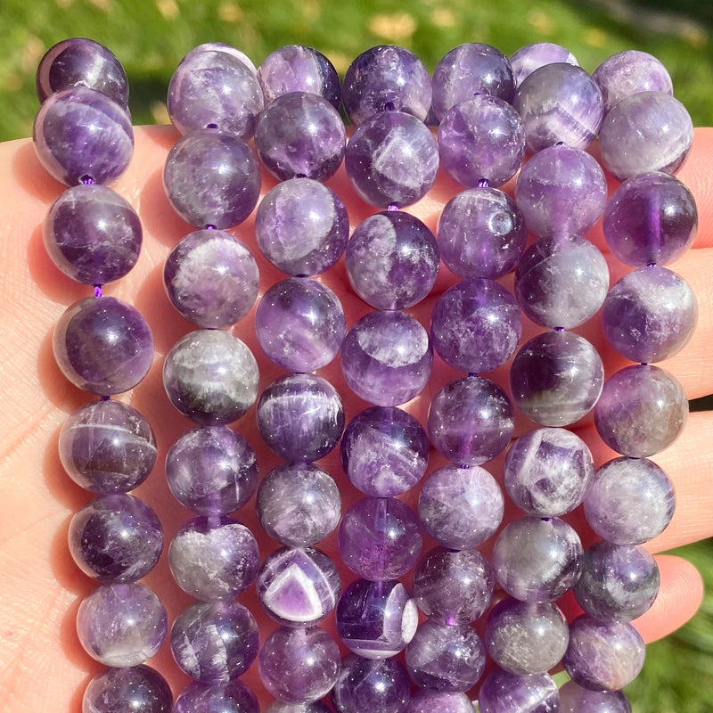 Amethyst Stone Beads 6/8/10/12 mm Purple Crystal Round Stone Beads