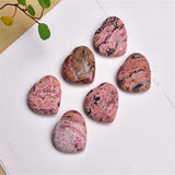 Flower Stone Carved Heart Necklace