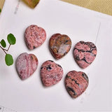 Flower Stone Carved Heart Necklace