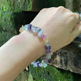 Natural Fluorite Bracelet Stone Irregular Jewelry GEM Beads Healing