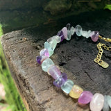 Natural Fluorite Bracelet Stone Irregular Jewelry GEM Beads Healing