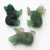 Fluorite Carved Bear Ornaments Reiki Polished Craft Small Decoration