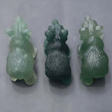 Fluorite Carved Bear Ornaments Reiki Polished Craft Small Decoration