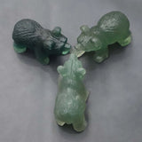 Fluorite Carved Bear Ornaments Reiki Polished Craft Small Decoration
